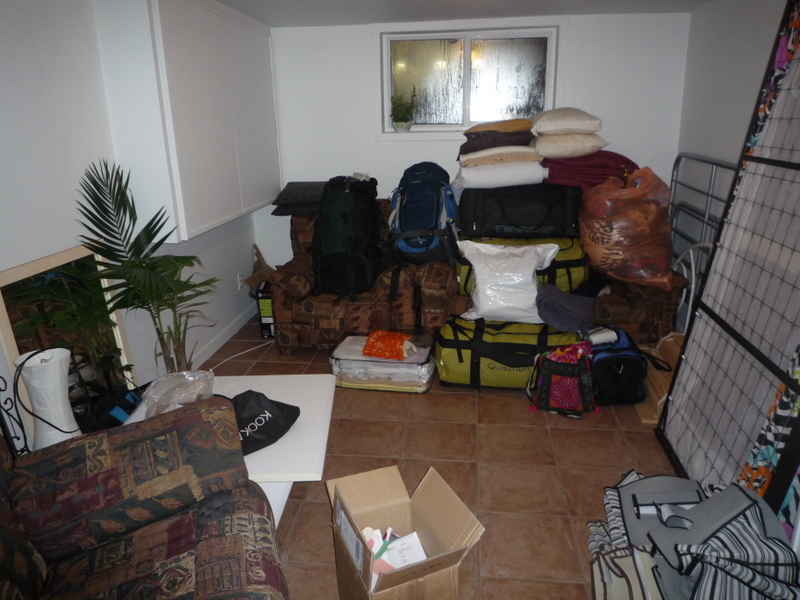 Nous sommes arrivés avec 4 gros sacs... 9 mois plus tard, voilà ce que ça donne !