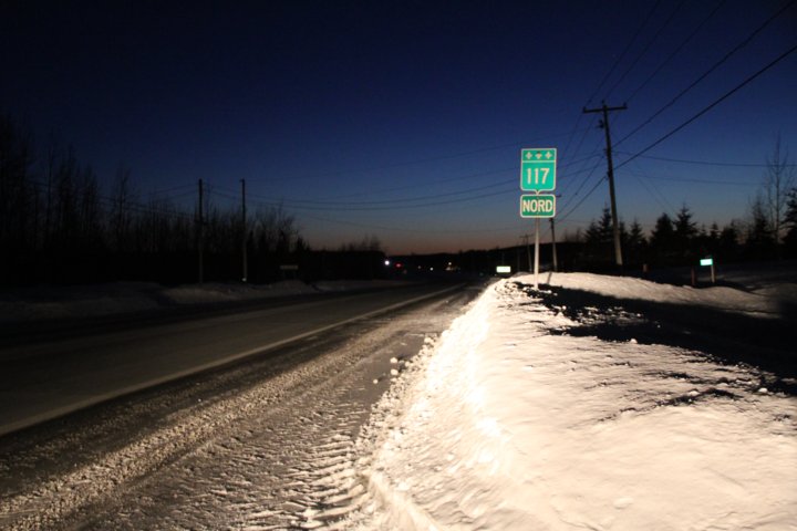 La 117, encore une fois pour quitter l'Abitibi.